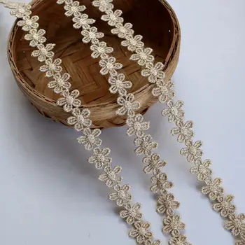 

3 Meters Flower Lace Ribbon DIY Dress Garment Material Gold Lace Trims Sewing Accessories 1.5cm