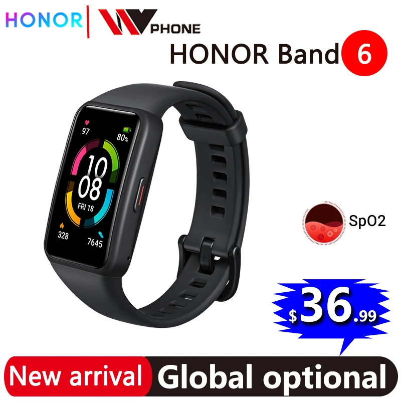 Смарт-браслет Honor Band 6 1 47 дюйма AMOLED Bluetooth 5 0 SpO2 | Электроника