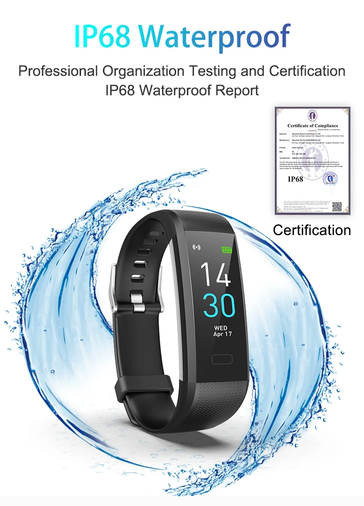 

Smart Bracelet S5 Android IOS Heart Rate Sleep Monitor Fitness Tracker Blood Pressure Watch Waterproof Color Screen Sports Band