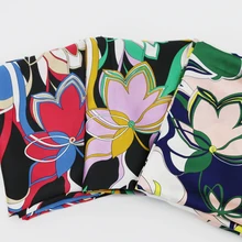 Винтажная цветочная ткань на платье Шармез атлас Материал полиэстер