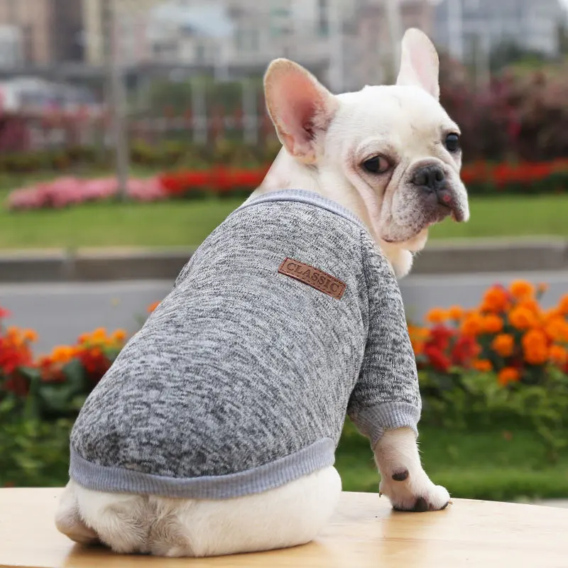 thumbnail image 1 of Ropa para mascotas, gatos, suéter cálido para perros, chaqueta, abrigo para perros, suéter polar de bulldog francés de invierno, suave para perros pequeños, chihuahua, XS-2XL, 1 of 5