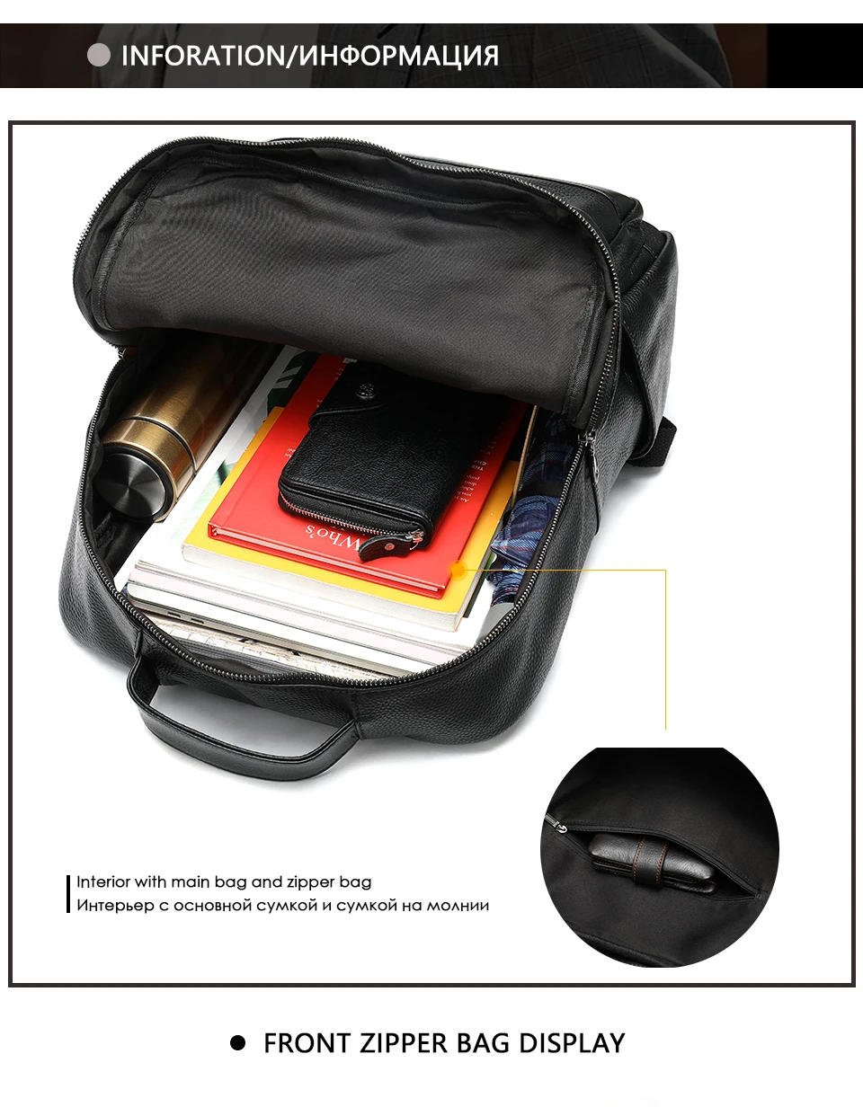 multifunction business men backpack laptop man leather backpacks fashion backapck travel shoulder mochila male anti thief 8878