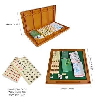 

Portable 144 Tiles Mah-Jong Set Chinese Numbered Mahjong Set Chinese Toy with Box Party Gambling Game Board Game Entertainment