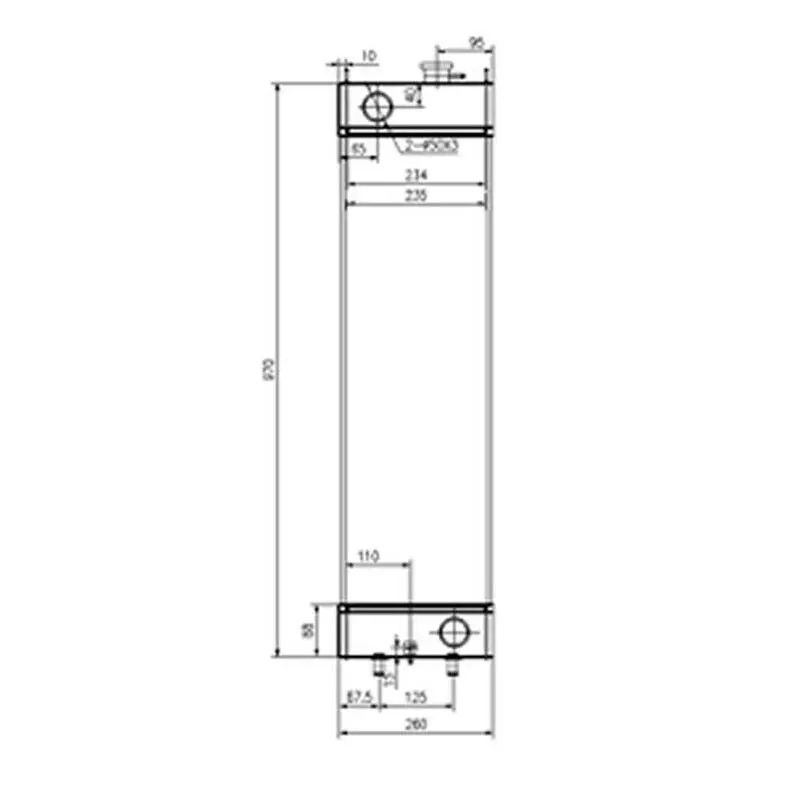 

Радиатор 22B-03-21411 подходят для Komatsu экскаватор PC118MR-8 PC138US-8 PC138USLC-8