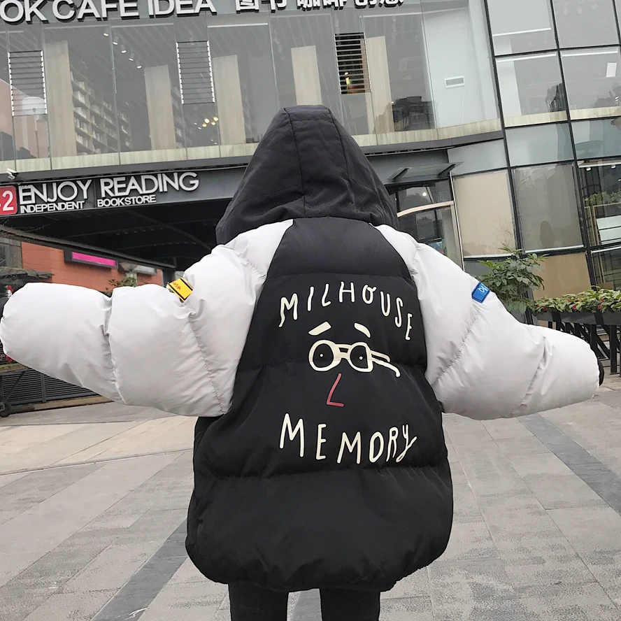 LMCAVASUN, зимняя парка с капюшоном, верхняя одежда, на молнии, с карманами, Женская куртка, корейский стиль, новинка, утолщенная, с хлопковой подкладкой, зимние теплые пальто