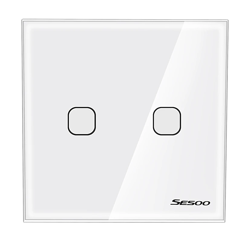 Sesoo Press Switch Single Fire Line Lighting Wall Switch Smart Home Light Press Control Switch Two Button afbeelding