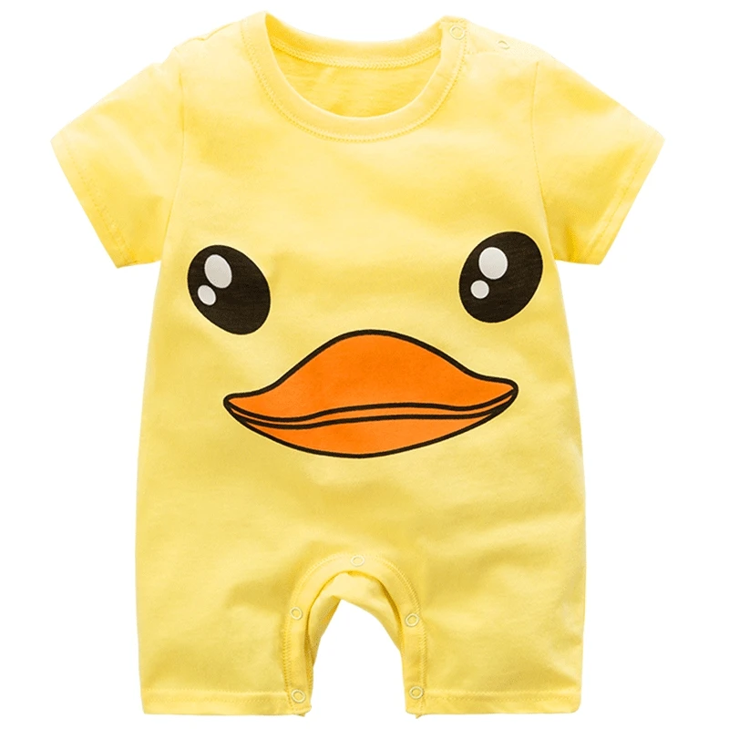 

Baby Girl Romper Summer Yellow Duck Baby Boy Jumpsuit Cotton New Born Baby Clothes baby costume new born baby girl clothes