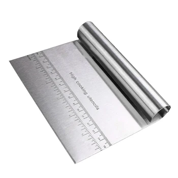 

1PCS Stainless Steel Metal Slicer Scraping Panel Dough Cutting Tool Powder Table Scribing Scale