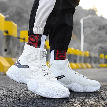 

2020 Men's Casual Shoes Young Man Street Sneakers Men Trend Outdoor Leisure Shoes Breathable Comfortable High-top Socks shoes