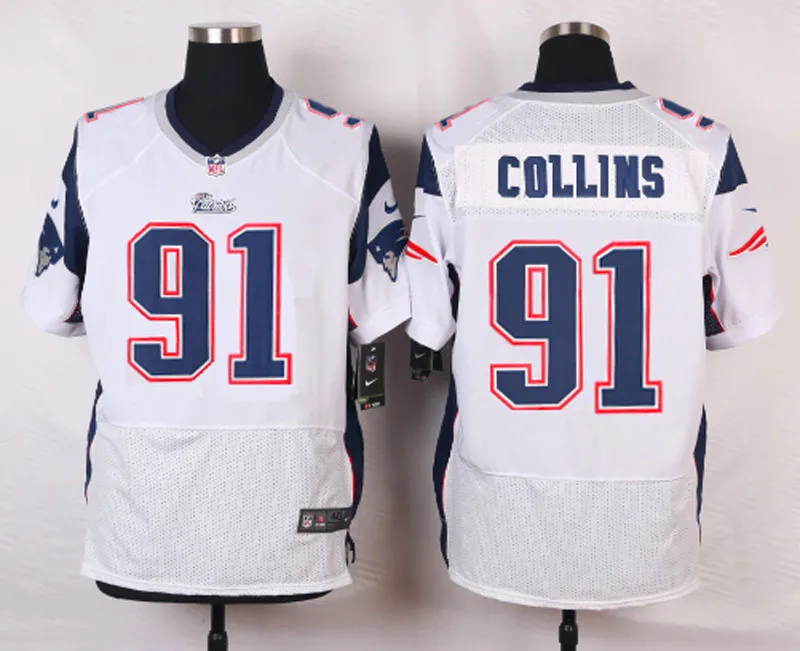 Stitiched, New England, Tom Brady, Rob Gronkowski, Julian Edelman, Jamie Collins, Danny Amendola Jersey - Цвет: Белый