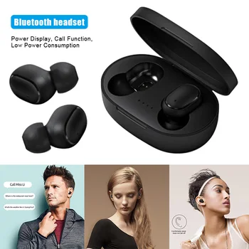 

Wireless Communication Headset Earbuds Earphone with Mic Charging Box DJA99