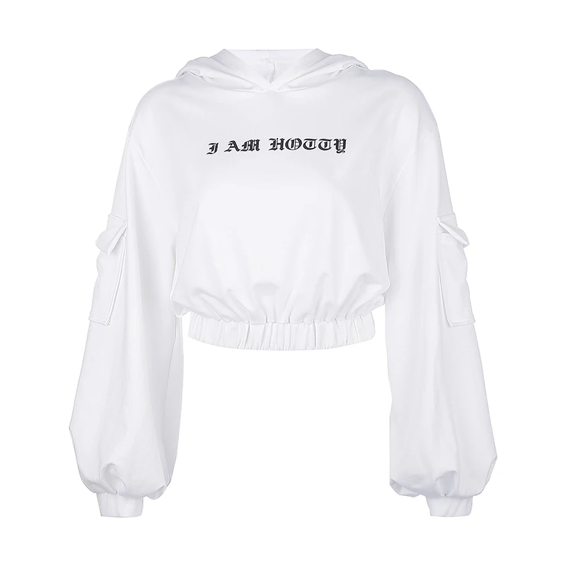 Rockmore Letter Print Hoodies Women Sweatshirts With Pockets Oversized Womens Long Sleeve Hooded Hoodies Sweat Shirt Femme Fall