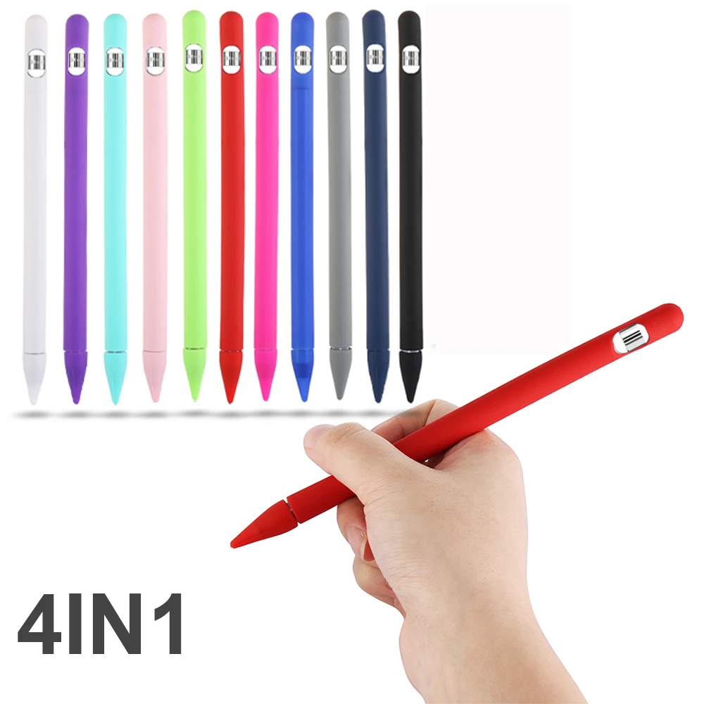 Цветной мягкий силиконовый совместимый для Apple Pencil чехол совместимый для iPad Tablet стилус защитный чехол