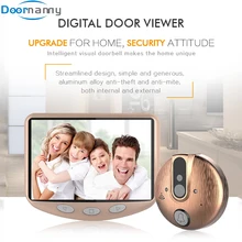 Doornanny Peehole For Door Video Doorbell With Camera 1.0MP HD Monitor & Cateye Set With IR LED Night Vision Visitors Record