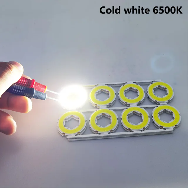 2W 12V 30mm angel eye led cob light source annual shape 12V DC cob ring led cold warm white blue color light source for diy bulb Cold white 6500K