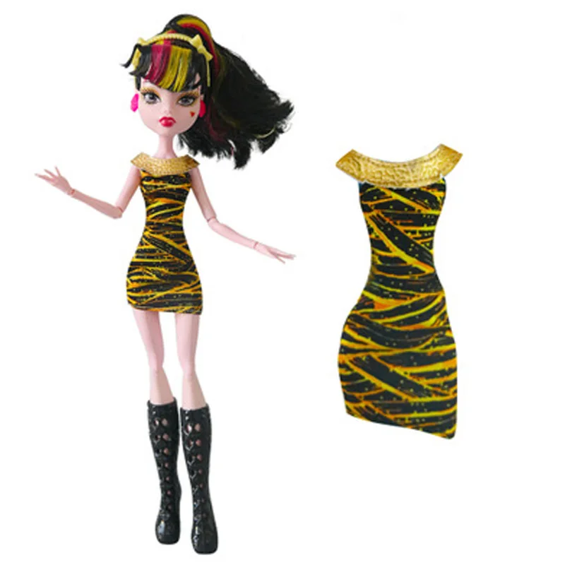 1 предмет, модная кукольная одежда для Monster High, Одежда для куклы Monster, наряд, платья Короткое платье длинные штаны, 10 стилей, кукольный костюм