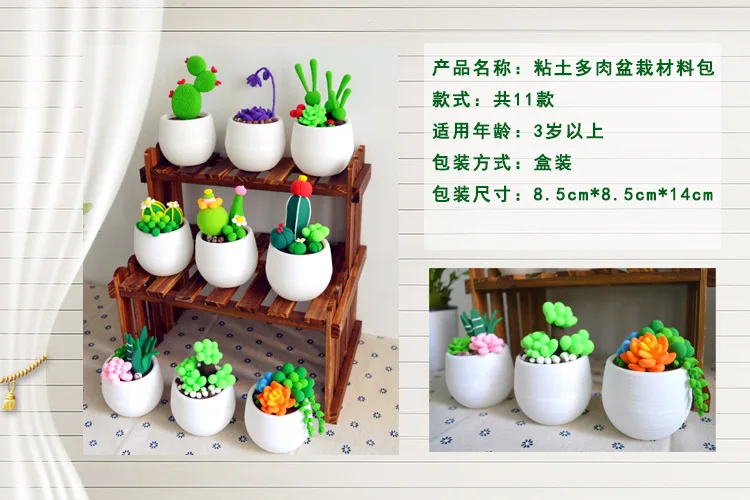 Summer Hot Selling Gift Children Parent And Child Activity DIY Hand-made Succulent Material Box Colored Clay Set