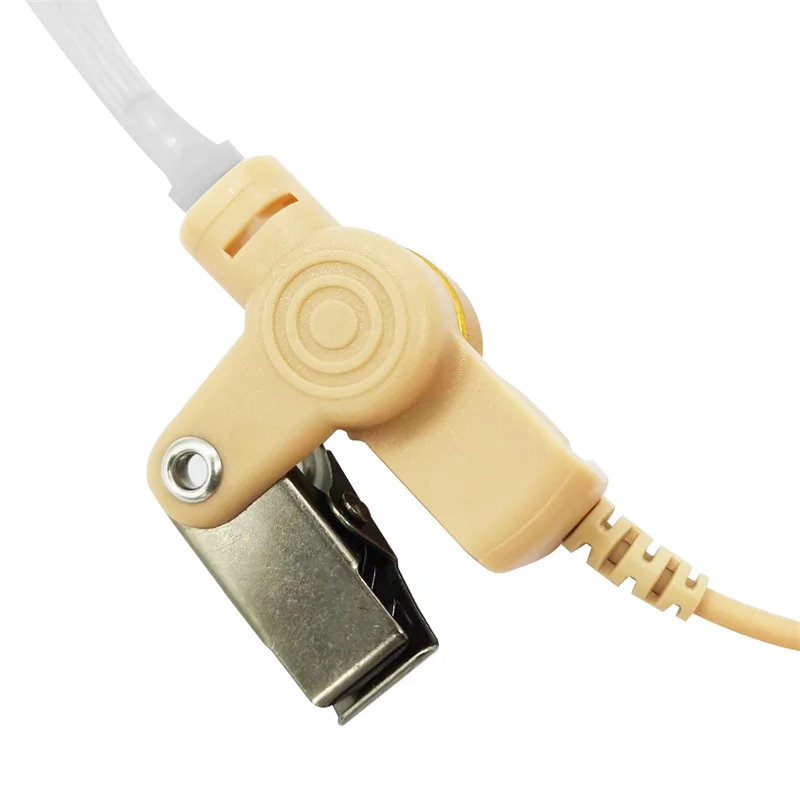 RISENKE-Acoustic Tube Headset for 2 Way Radio,1 Pin Surveillance Kit,Listen-Only Earpiece, Earphone, Walkie Talkie, Beige, 3.5mm