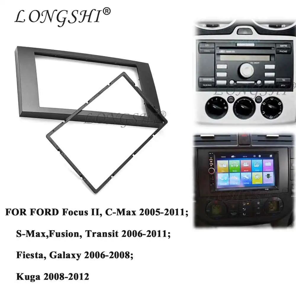 Radio Installation Frame 2Din frame to Car Radio for Ford C-Max S-Max Fusion Transit Fiesta Multimedia Player