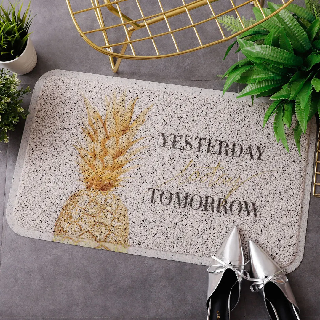 Стильный Шелковый кольцевой напольный коврик для входной двери, дверной коврик для входной двери, золотисто-серый натирающий кухонный Противоскользящий коврик, Индивидуальный размер