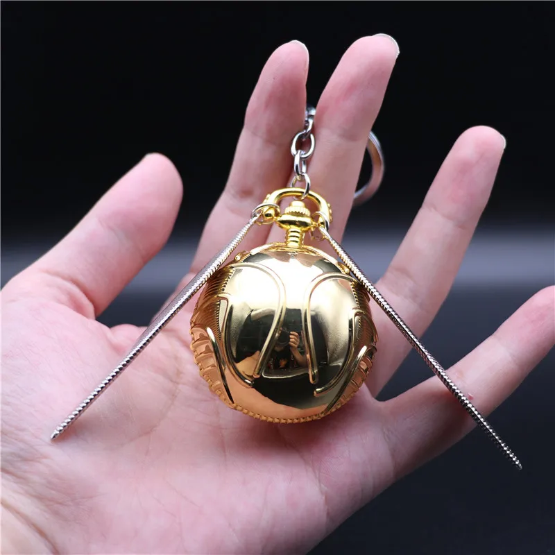 Hot New Movie Magic Academy Necklace Golden Snitch Key Chain Cosplay Props Metal Accessory Necklace Keychain Christmas Gift