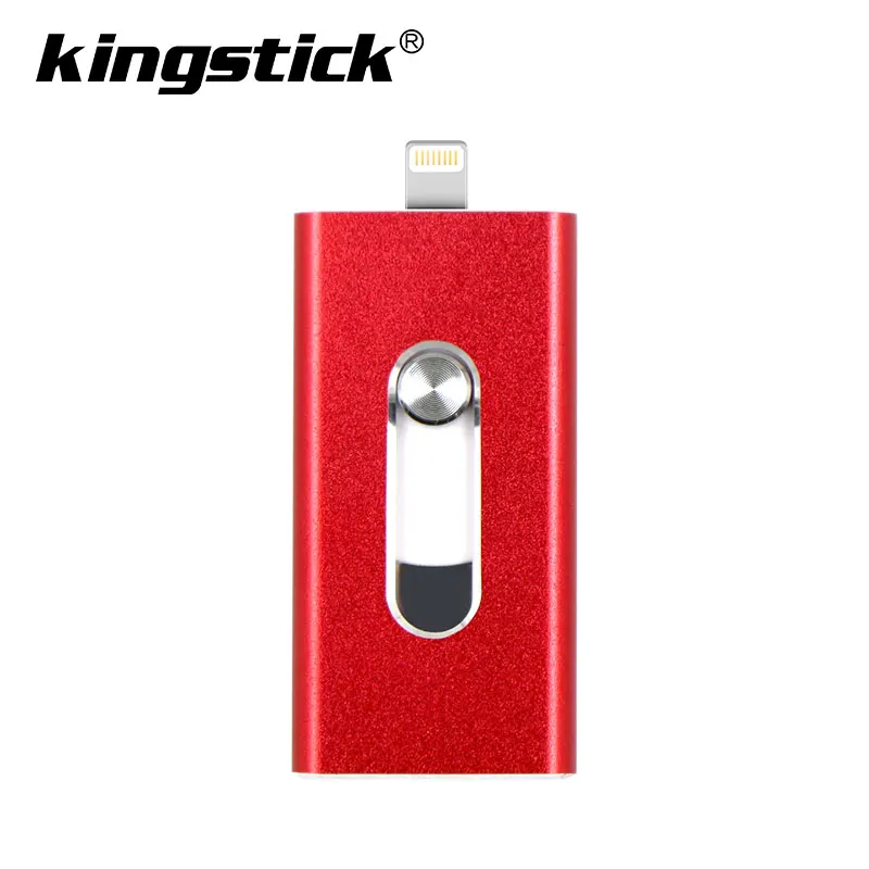 red USB флэш-накопитель для iPhone X/8/7/7 Plus/6 Plus/6s/5/SE/ipad 3 в 1 флеш-накопитель 16 ГБ 32 ГБ 64 ГБ 128 ГБ флэш-накопитель usb 2,0 - Цвет: red