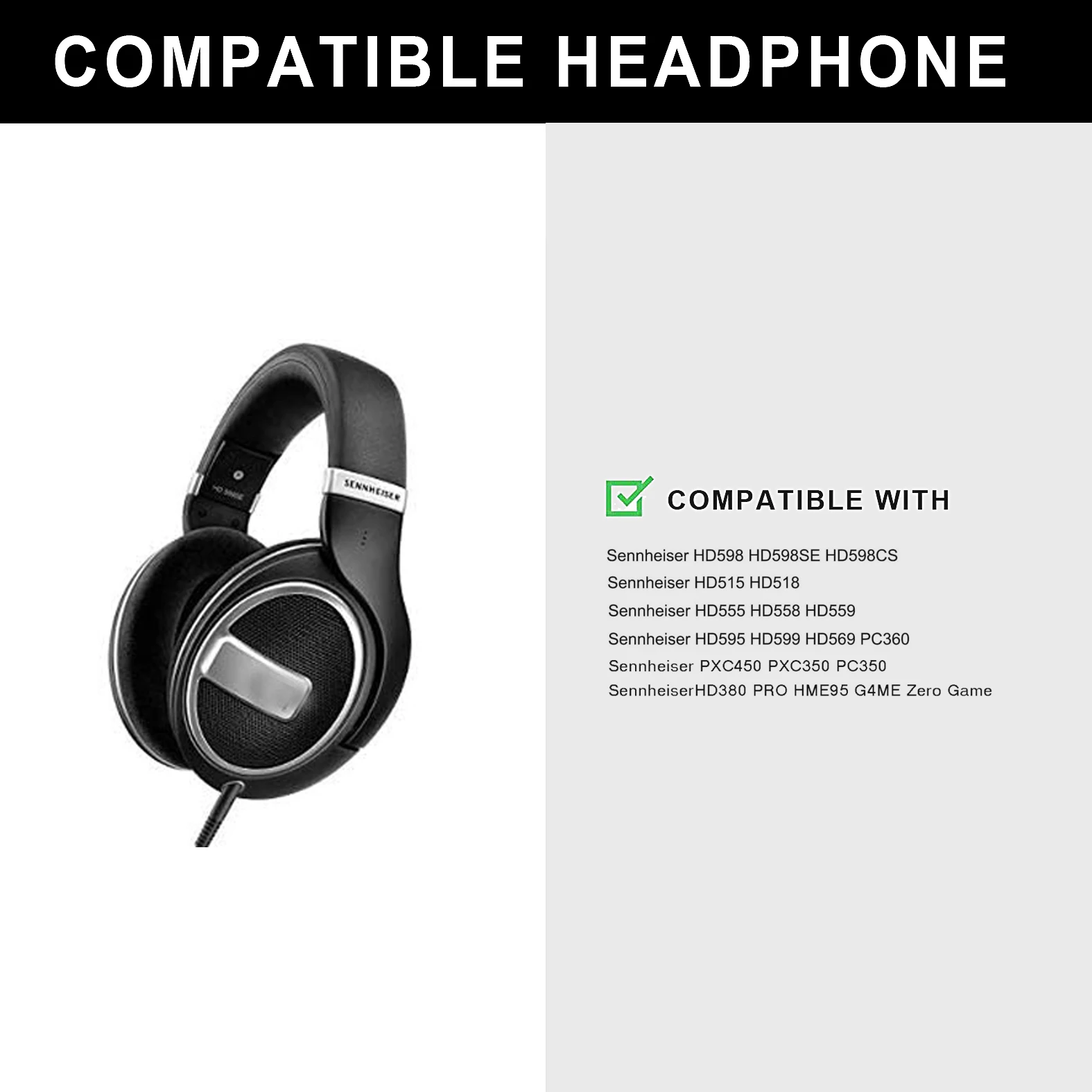 Sennheiser hd 599 se hd 598 sr hd569 hd559 hd595  pc360pxc450ヘッドフォン用のdefean交換用ベルベットイヤーパッド