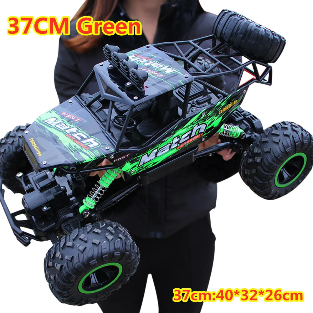 Радиоуправляемая машина 4WD 2,4 GHz альпинистская машина 4x4 двойные двигатели Bigfoot автомобиль пульт дистанционного управления модель внедорожника игрушка - Цвет: 37CM Green