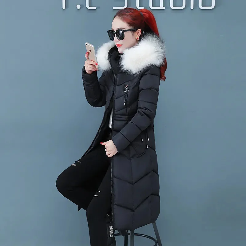 Padded Women's Mid-Length 2021 New Female Winter Slim Fit Korean Style Cotton-Padded Women's Over-The-Knee Student Padded Jacket