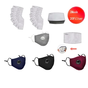 

Mask and Filter Towel Unisex Cotton With Breath Valve Mouth Mask Activated Carbon Mask Filter Respirator