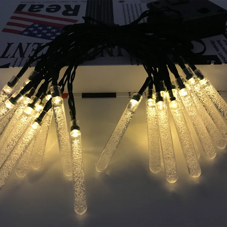 

LED Solar Bubble Column Lighting Chain Colorful Lights Creative Water Droplet outside China Courtyard Outdoor Christmas Holiday