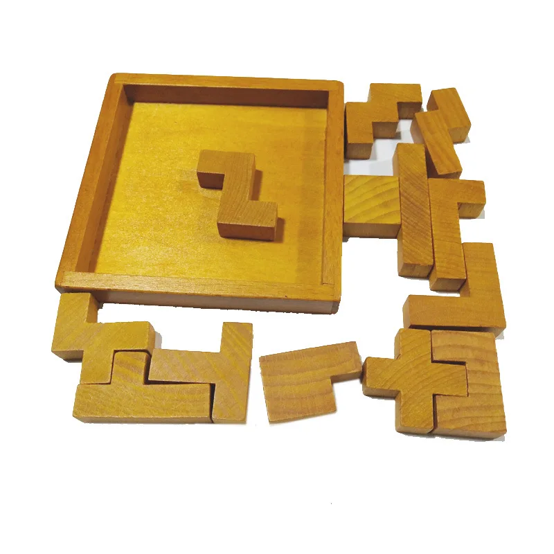 Wooden Puzzle Toy Building Blocks Thirteen Block Nerve-Racking Building Blocks