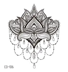 1 лист Для женщин сексуальные Руку поддельные тату серьги Henna Mandala цветок временные татуировки для девочек Красота Флора водостойкие татуировки индийские мехенди - Цвет: CD-106