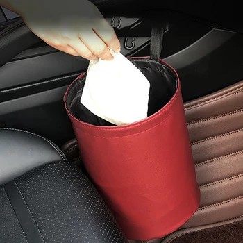 

Car Storage Busket Interior Rubbish Container For Waste Organizer Holder Universal Garbage Can Trash Bin Folding Car Organizer