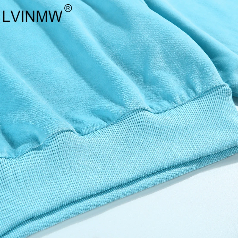 LVINMW синий бархатный спортивный костюм комплект из двух предметов толстовки с