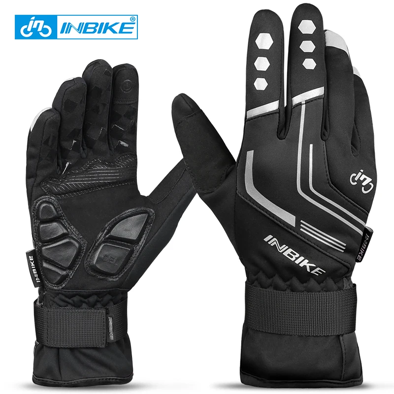 INBIKE Mens Cycling Gloves Windproof Reflective Thermal Bike Gloves