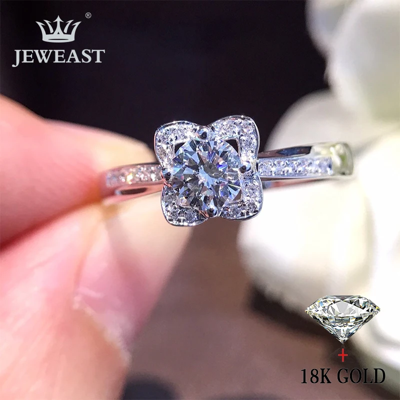 

Natural Diamond 18K Gold Pure Gold Ring Beautiful Gemstone Ring Good Upscale Trendy Classic Party Fine Jewelry Hot Sell New 2019