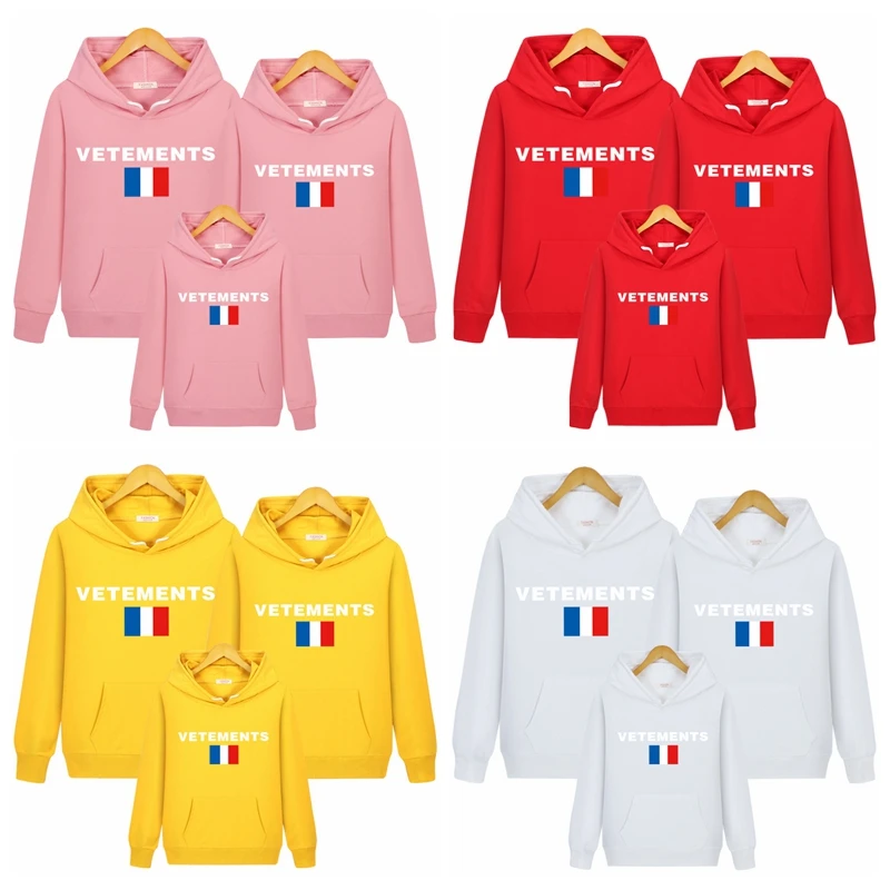 Французская толстовка с капюшоном; Vetements Fuuny; одежда для папы, мамы, родителя и ребенка; одинаковые комплекты для семьи; подарки для детей; Прямая поставка