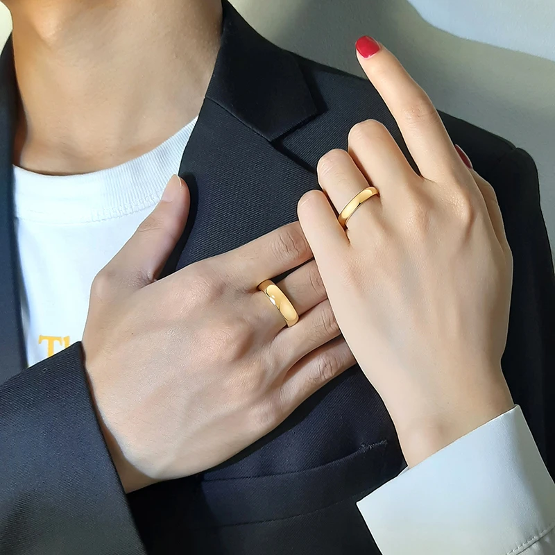 Anillos de boda de carburo de tungsteno para mujeres y Simple, antiarañazos, amor siempre, promesa, de aniversario para parejas|Anillos| - AliExpress