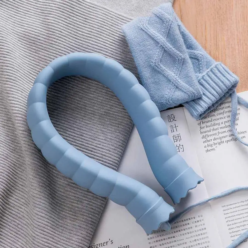 Синий Xiaomi 710 мл u-образный мешок для горячей воды силиконовый бутылочный подогреватель для рук вязаная шапка мягкая тара для воды сохраняет тепло умный дом - Цвет: Синий