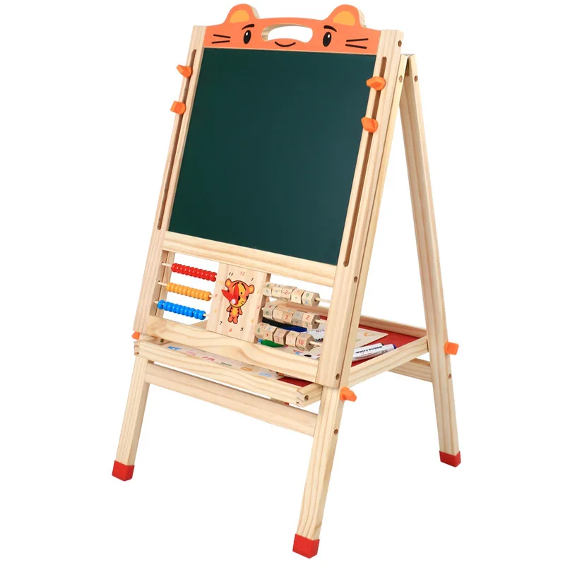 

Children Multi-functional Double-Sided Fine Art Sketchpad Wooden Environmentally Friendly Double-Sided Magnetic Drawing Board He