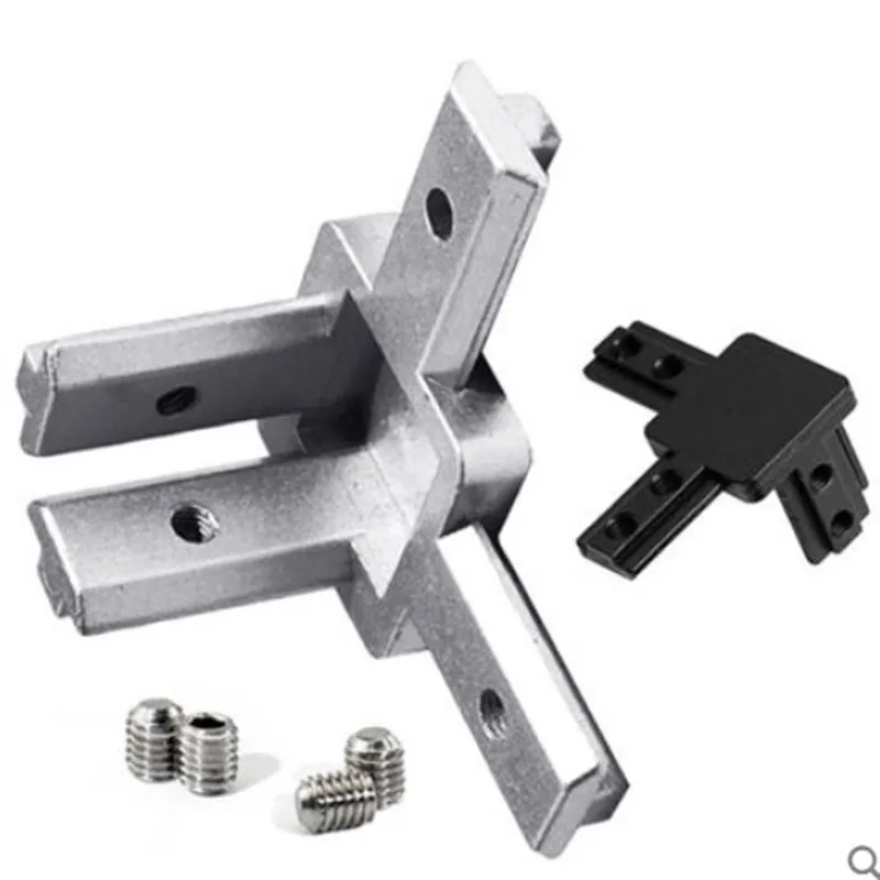 Stainless steel angle bracket angle connector angle bracket 1pc 3-way end corner bracket for 3030 4040 aluminum profile connector for t slot aluminum extrusion profile with screws