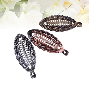 

9pcs Banana Hair Clip Retro Resin Twist Durable Fish Shape Decorative Hair Claw Ponytail Holder for Women Girls Ladies