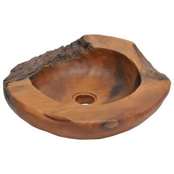 

VidaXL Basin Solid Teak 45 Cm Solid Teak Waterproof Unique Wash Basin Not Only A Practical Sink But Also An Adornment V3
