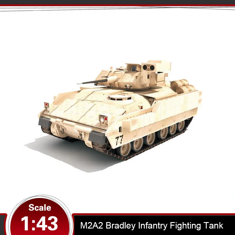 Модель бумажного 3d танка M2A2 Bradley для пехотных боев трехмерная ручной работы
