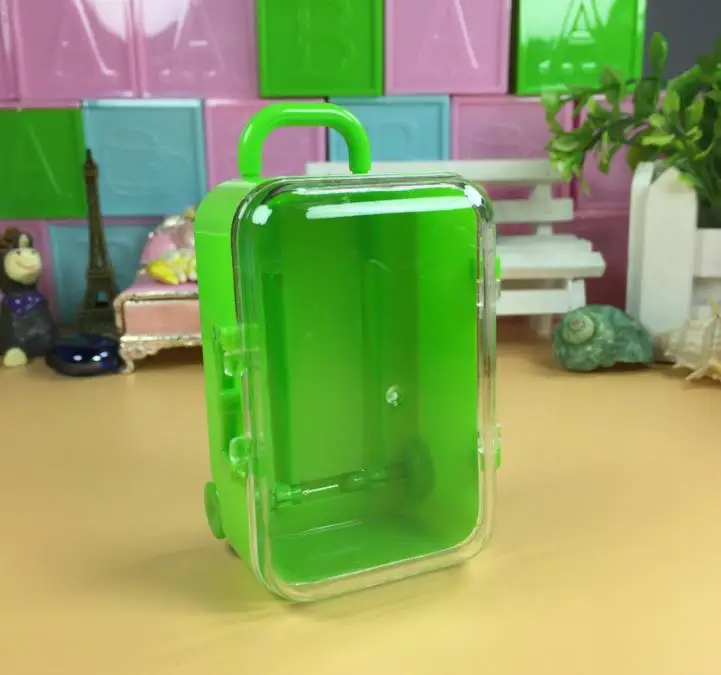 2 шт Дорожный чемодан дизайн пластиковая коробка для конфет мини чемодан коробка для свадьбы детский душ коробка для шоколада рождественские подарки - Цвет: 3