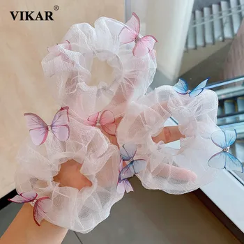 

Women New Sping Print Chiffon Elastic Hair Bands Sweet Colorful Ponytail Holder Scrunchie Rubber Bands Fashion Hair Accessories