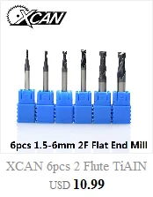 XCAN 1 шт. 6 мм хвостовик R0.25/R0.5/R0.75/R1.0/R1.5/R2.0 коническая сферическая Концевая фреза фрезерный станок с ЧПУ Гравировальный Бит концевой фреза