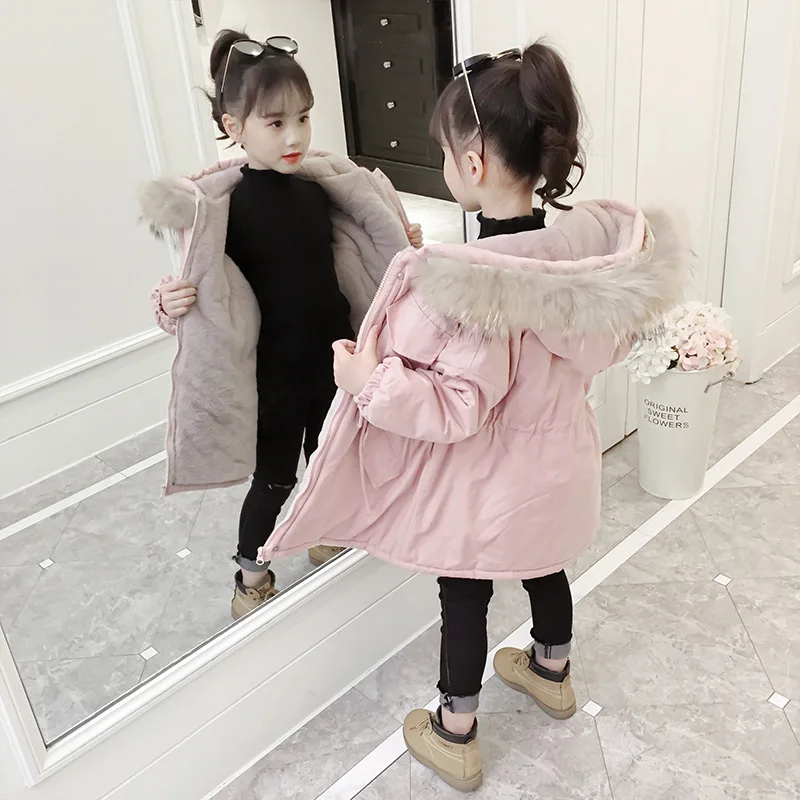 Одежда с хлопковой подкладкой для девочек коллекция года, новая детская утепленная стеганая куртка в Корейском стиле на зиму для маленьких девочек
