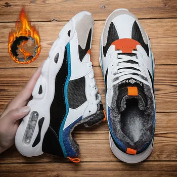 

Men's fashion running shoes plus velvet plus cotton boots winter men's keep warm trend cotton shoes warm ankle boots black I4-85